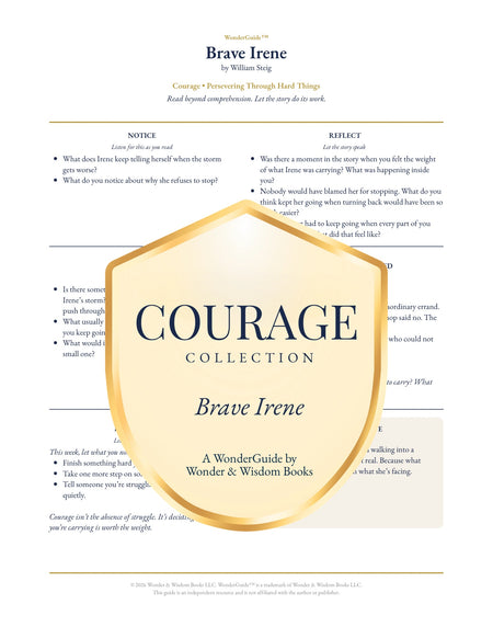 Brave Irene WonderGuide — Courage Collection — Catholic homeschool and classroom guided reading experience by Wonder & Wisdom Books