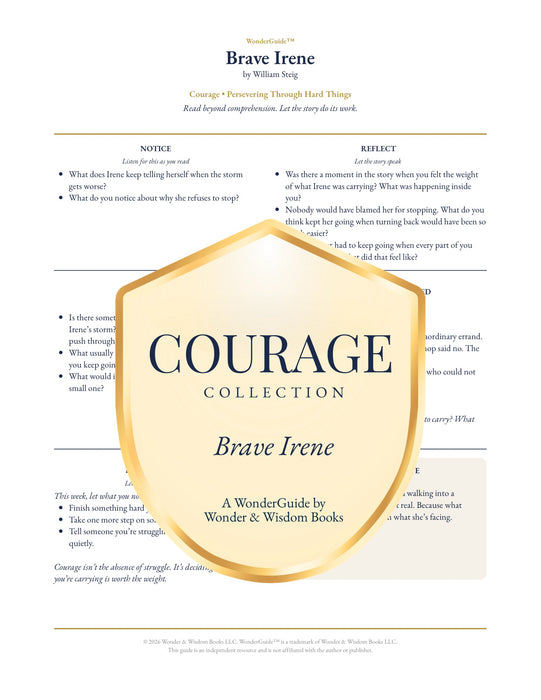 Brave Irene WonderGuide — Courage Collection — Catholic homeschool and classroom guided reading experience by Wonder & Wisdom Books
